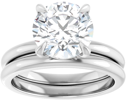 Sužadėtuvių Žiedas „Claw-Prong“ 14k white gold Round 9mm (8)