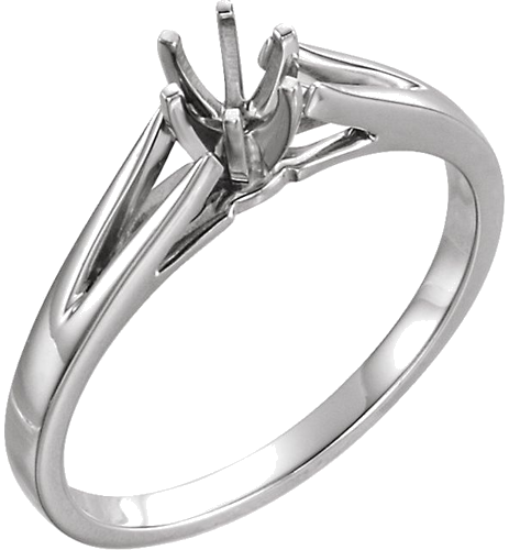 Sužadėtuvių Žiedas „Solitaire“ 14k white gold Round 4.1mm (1)