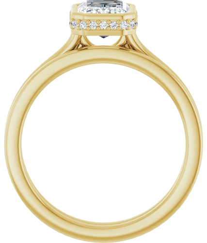 Sužadėtuvių Žiedas „Hidden Halo-Style“ 14k yellow gold Emerald 7.5mm x 5.5mm (7)