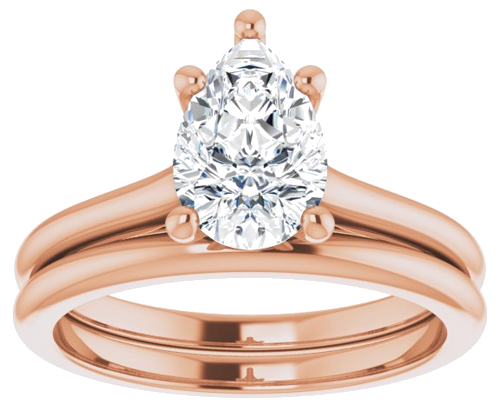 Sužadėtuvių Žiedas „Accented“ 18k rose gold Pear 9mm x 6mm (8)