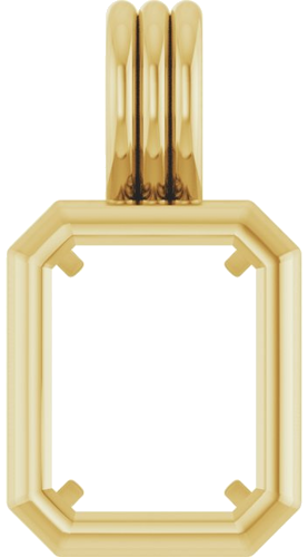 Pakabukas „Back-Set Solitaire“ 14k yellow gold Emerald 9mm x 7mm (1)