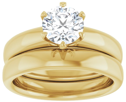 14K Yellow 6.5 mm Round Engagement Ring Mounting (8)