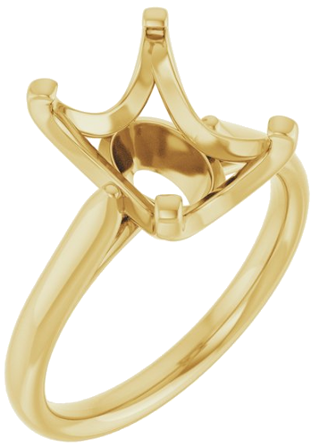 Sužadėtuvių Žiedas „Solitaire“ 14k yellow gold Emerald 10mm x 8mm (1)