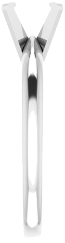 14K White 6x4 mm Emerald Solitaire Engagement Ring Mounting (4)