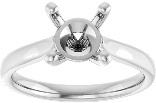 Platinum 8 mm Round Engagement Ring Mounting (3)