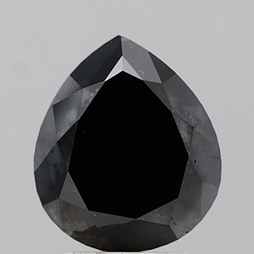 3.72 carat Fancy Black-VVS1 Natūralus Pear Deimantas (1)