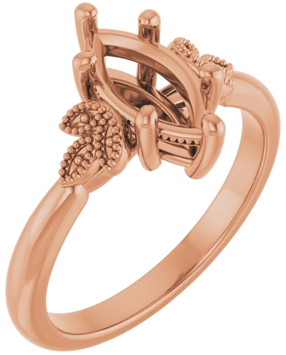 Sužadėtuvių Žiedas „Solitaire“ 417 Rožinis Aukso Marquise 10mm x 5mm (1)