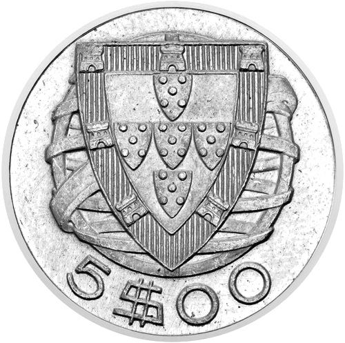 5 ескудо (1932–1951) Португалия сребърна монета (2)