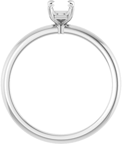 10K White  6x4 mm Emerald Solitaire Engagement Ring Mounting (2)