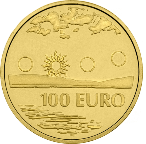 2002 Somijas Lapzemes pusnakts saule 100 eiro zelta monēta (2)