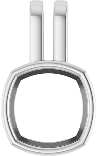 Pakabukas „Bezel-Set Solitaire“ 925 Sidabro Cushion 8mm (1)