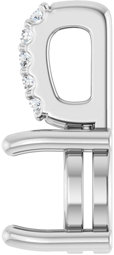 14K White 6 mm Round .02 CTW Natural Diamond Semi-Set Cabochon Pendant (3)