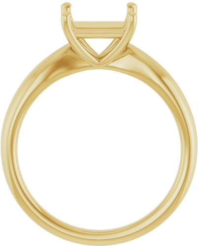 14K Yellow  7 mm Square Solitaire Engagement Ring Mounting (2)