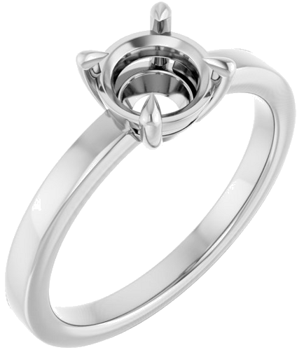 Sužadėtuvių Žiedas „Claw-Prong Solitaire“ 14k white gold Round 6.5mm (1)