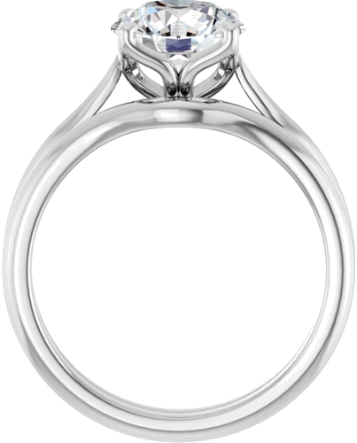 Sužadėtuvių Žiedas „Solitaire“ 585 Baltojo Aukso Round 8mm (7)