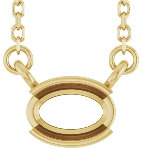 Pakabukas „Half-Bezel Solitaire“ 14k yellow gold Oval 6mm x 4mm (1)