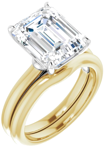 Sužadėtuvių Žiedas „Solitaire“ 14k yellow/white gold Emerald 11mm x 9mm (6)