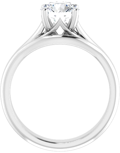 14K White 7 mm Round Solitaire Engagement Ring Mounting (7)