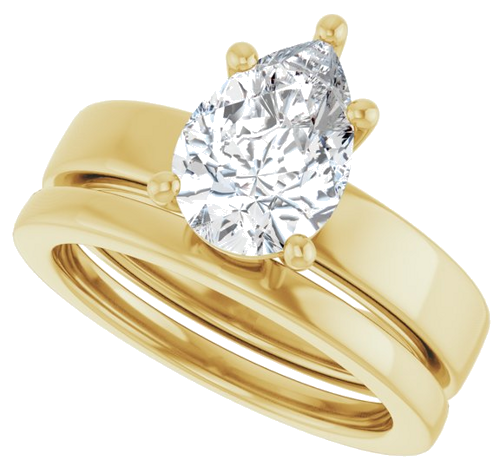 14K Yellow 10x7 mm Pear Solitaire Engagement Ring Mounting (10)