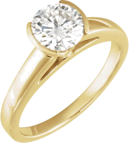 Sužadėtuvių Žiedas „Half-Bezel Solitaire“ 14k yellow gold Round 5.2mm (3)