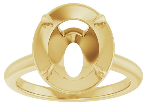 Sužadėtuvių Žiedas „Claw-Prong Solitaire Bezel-Style“ 14k yellow gold Oval 11mm x 9mm (3)