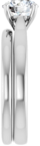 Sužadėtuvių Žiedas „Solitaire“ 585 Baltojo Aukso Round 6.5mm (9)