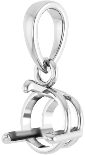 Pakabukas „Round 3-Prong“ 14k white gold Round 6mm (2)
