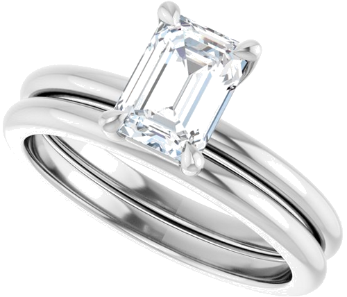 14K White 7x5 mm Emerald Solitaire Engagement Ring Mounting (10)