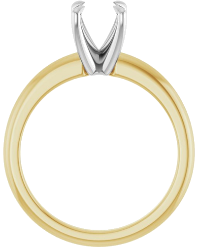 14K Yellow White 6.5 mm Round Solitaire Engagement Ring Mounting (2)