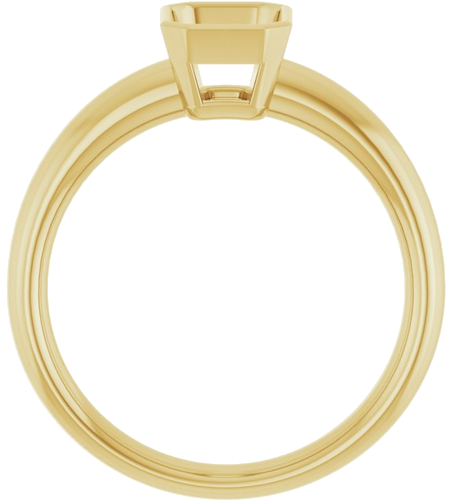 Sužadėtuvių Žiedas „Bezel-Set Solitaire“ 585 Geltonojo Aukso Emerald 7mm x 5mm (2)