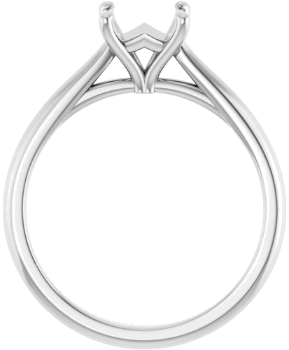 14K White 5.5 mm Square Solitaire Engagement Ring Mounting (2)