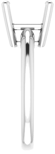 14K White 9 mm Asscher Engagement Ring Mounting (4)