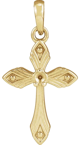 14K Yellow Accented Cross Pendant (1)