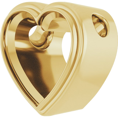 Pakabukas „Bezel-Set Solitaire“ 10k yellow gold Heart 10mm (2)