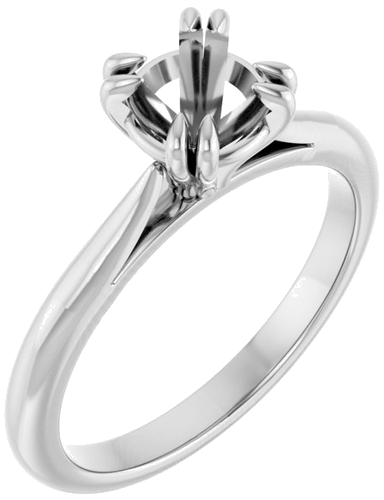 14K White 6.5 mm Round Engagement Ring Mounting (1)