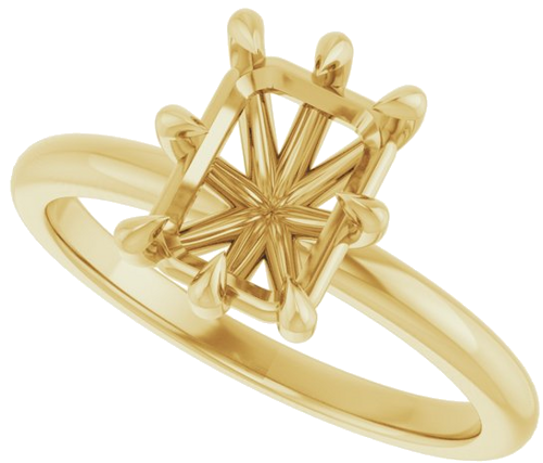 Sužadėtuvių Žiedas „Claw-Prong“ 14k yellow gold Emerald 8mm x 6mm (5)