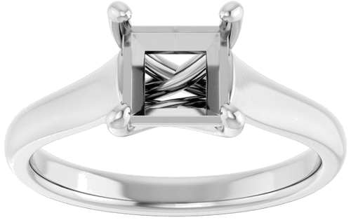 Sužadėtuvių Žiedas „Solitaire“ 585 Baltojo Aukso Square 6mm (3)