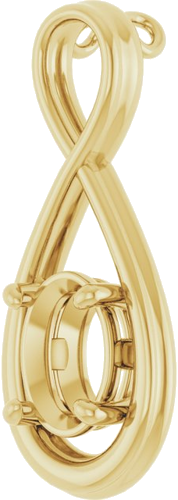 Pakabukas „Infinity-Inspired Solitaire“ 10k yellow gold Oval 8mm x 6mm (2)