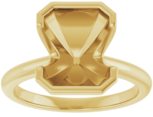 Sužadėtuvių Žiedas „Half-Bezel“ 14k yellow gold Emerald 10mm x 8mm (3)