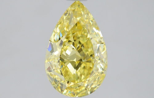 1.3 carat Fancy Intense Yellow-VS1 Natūralus Pear Deimantas (1)