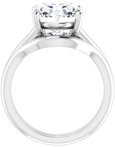 Sužadėtuvių Žiedas „V-End Prong“ 14k white gold Oval 12mm x 10mm (7)