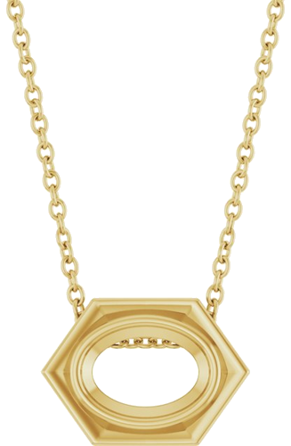 Pakabukas „Bezel-Set“ 14k yellow gold Oval 7mm x 5mm (1)