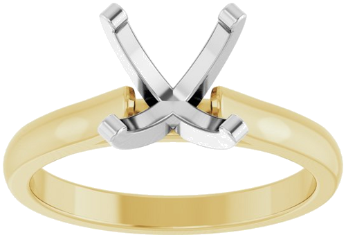 14K Yellow White 8.2 mm Round Solitaire Engagement Ring Mounting (3)