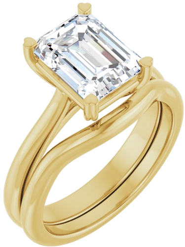 Sužadėtuvių Žiedas „Hearts on Top™“ 14k yellow gold Emerald 9mm x 7mm (6)