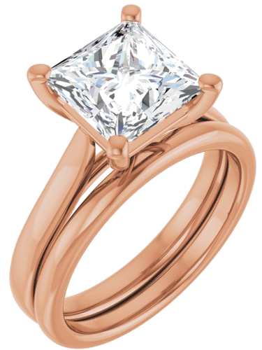 Sužadėtuvių Žiedas 14k rose gold Square 8mm (6)