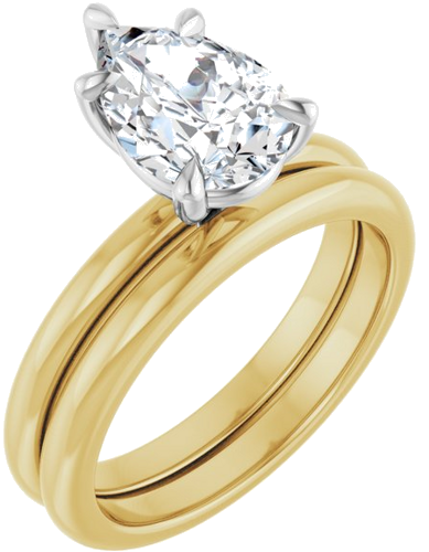 Sužadėtuvių Žiedas „Claw-Prong“ 14k yellow/white gold Pear 10mm x 7mm (6)