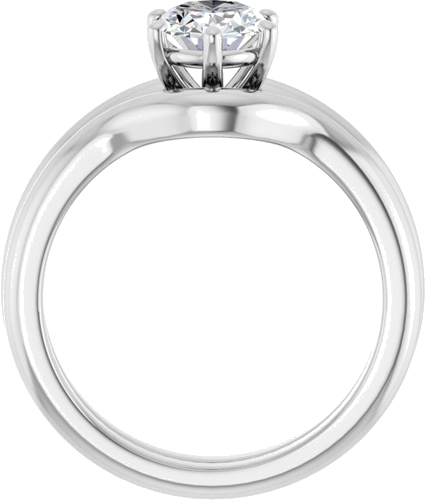 Sužadėtuvių Žiedas 14k white gold Oval 8mm x 6mm (7)