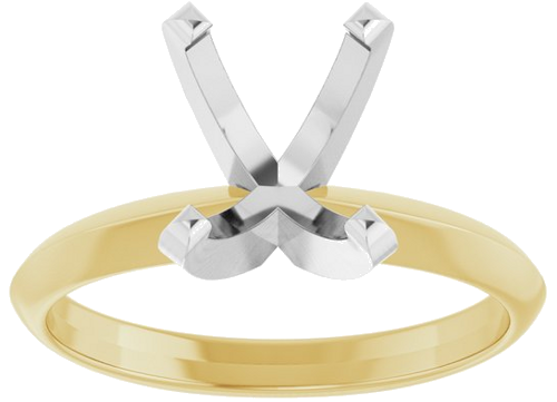 Sužadėtuvių Žiedas „Lightweight Solitaire“ 14k yellow/white gold Elongated Cushion 9mm x 7mm (3)