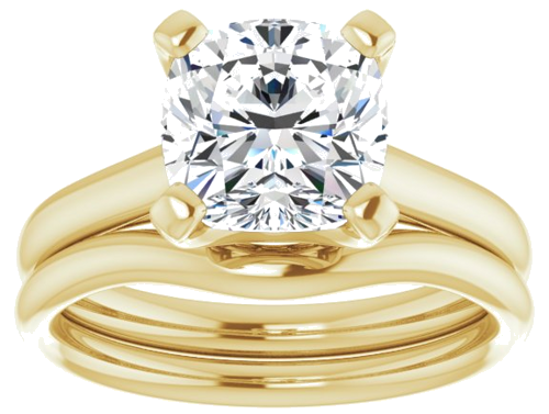 Sužadėtuvių Žiedas „Solitaire“ 14k yellow gold Cushion 8mm (8)
