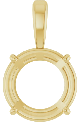 14K Yellow 12 mm Round 4-Prong Pendant Mounting (1)